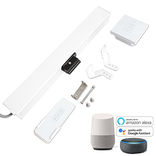 QUOYA Smart Electric Window Opener with WiFi Smart Wall Switch, Remote Control, App Control, Voice Control, Compatible with Alexa, Google, Siri. (20cm Stroke)