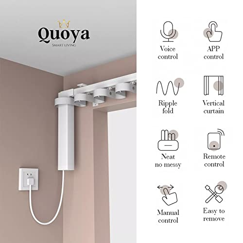 Quoya Smart Electric Curtain Track Wave Ripple Fold Runners, Compatible with AT5810 / QL600 (Suitable for up to 7m(275inches) Track)