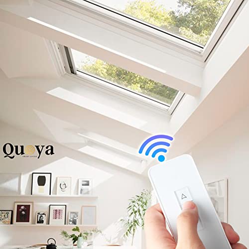 QUOYA Smart Electric Window Opener with WiFi Smart Wall Switch, Remote Control, App Control, Voice Control, Compatible with Alexa, Google, Siri. (20cm Stroke)