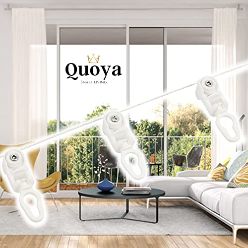 QUOYA Smart Electric Curtain Track Wave Ripple Fold Runners, Compatible with AT5810 / QL600 (Suitable for up to 3m(119inches) Track)