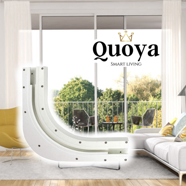 Quoya Smart Electric Curtain Track 90 Degree Bend for automated motorised rail