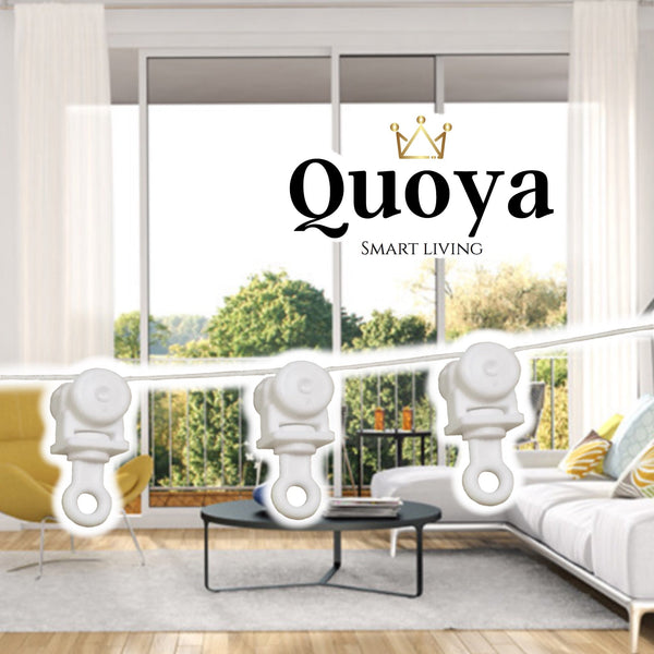 Quoya Smart Electric Curtain Track wave ripple runner gliders for automated motorised rail
